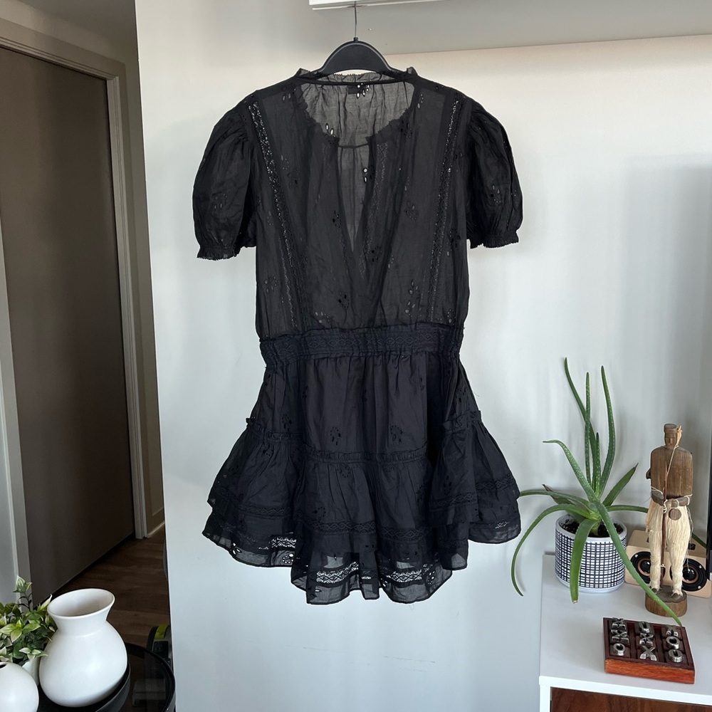 Rare Aritzia Sz M Sunday Best Brier Boho Black Dress Summer Vacation Mini Beach - Picture 9 of 11